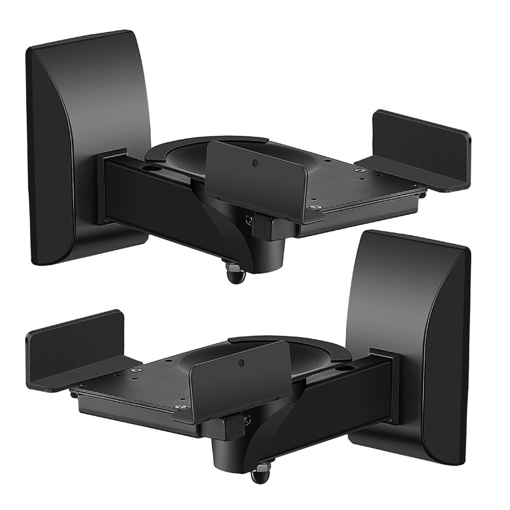 Bookshelf Speaker Wall Mount Adjustable - 2 Pack Speaker mounts Up to 55 lbs