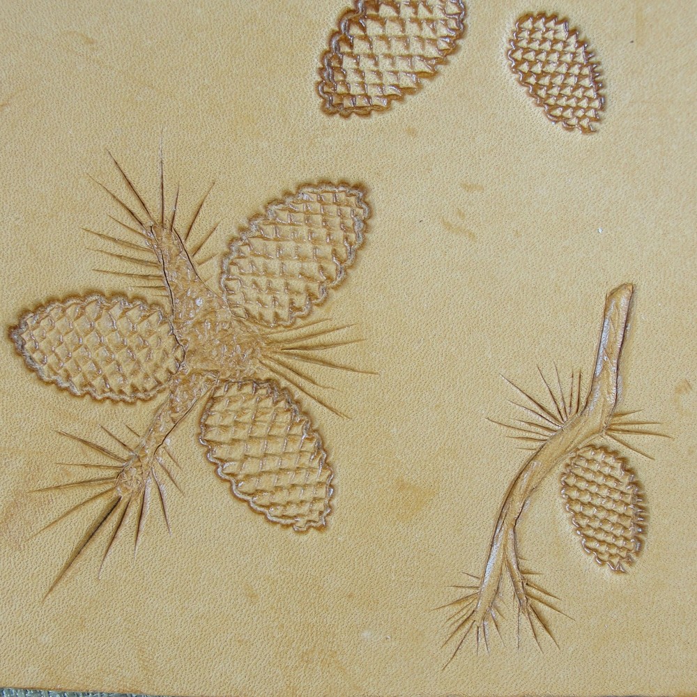 Leather Stamping Tools - 2-Piece Pine Cone Stamp Set