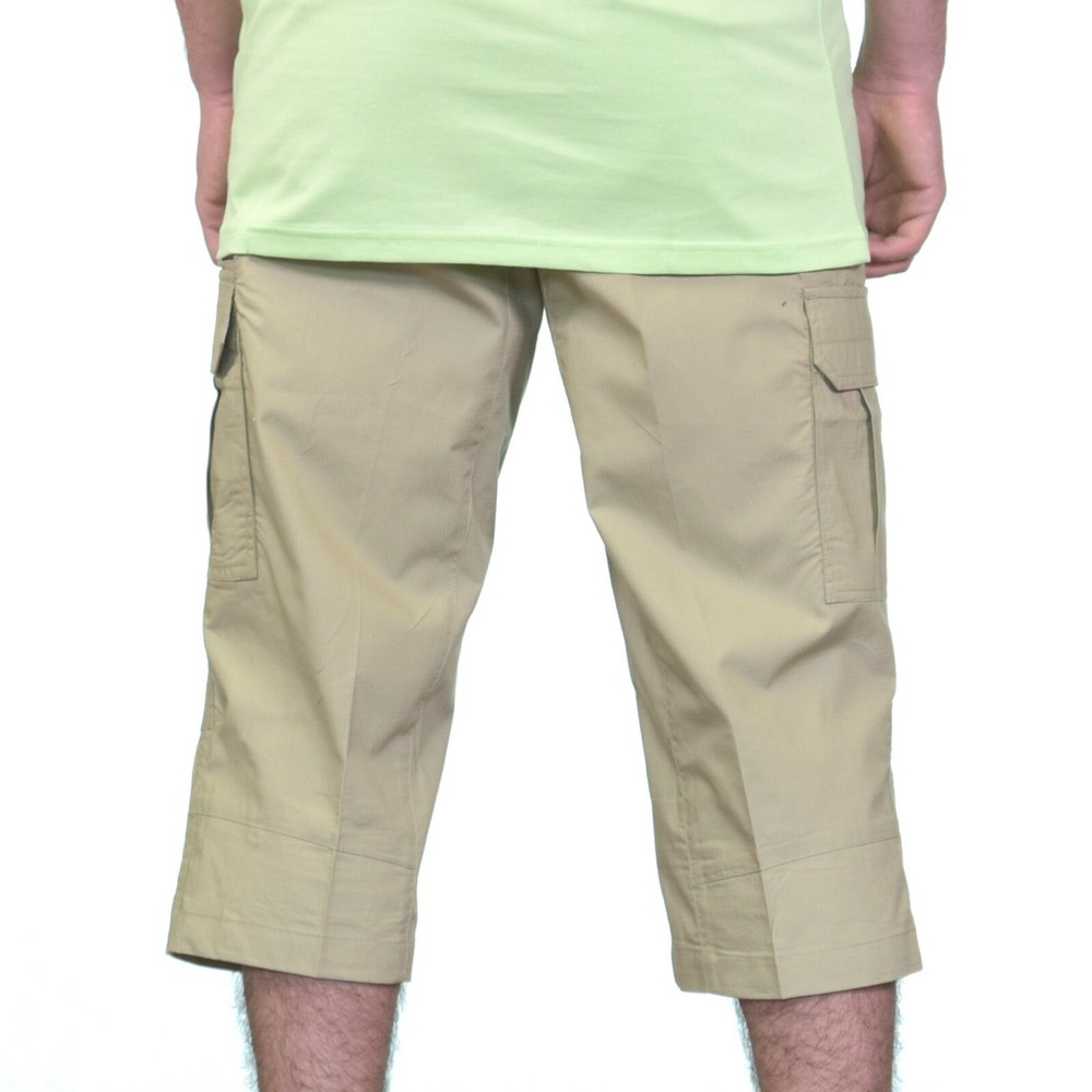 Men Long Cargo Shorts Khaki