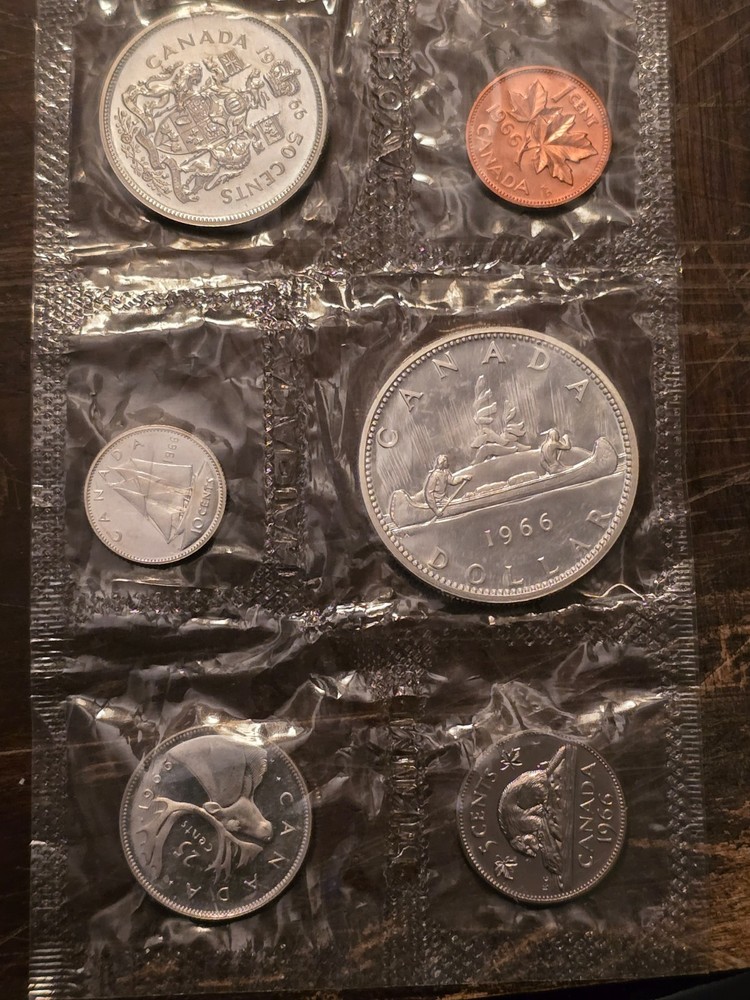 1966 Canada Proof Like Mint Set; GEM BU SILVER COINS!