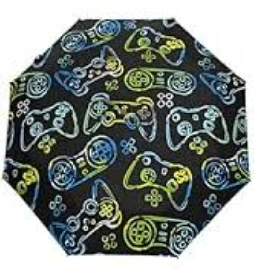 Sletend Gaming Gamepad Pattern Portable Folding Windproof Automatic Umbrella
