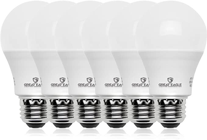 Great Eagle A19 LED Light Bulbs 100 Watt Soft White 3000K, 1500 Lumens 6-Pack