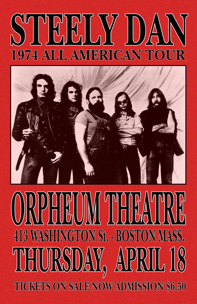 STEELY DAN REPLICA 1974 CONCERT POSTER