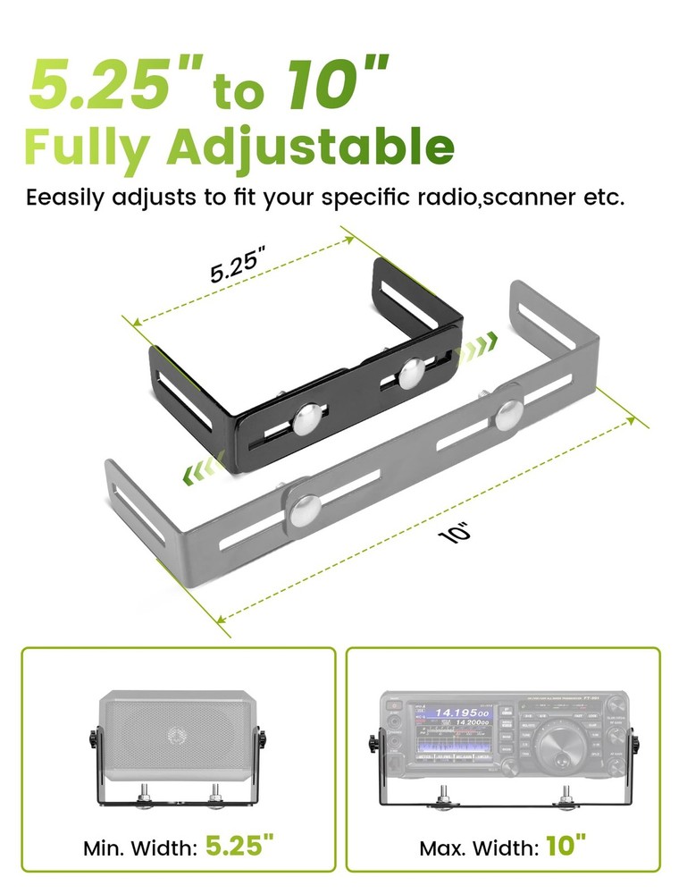CB Radio Mount Bracket with Knobs Universal Mount for CB Radios Adajustable 6...