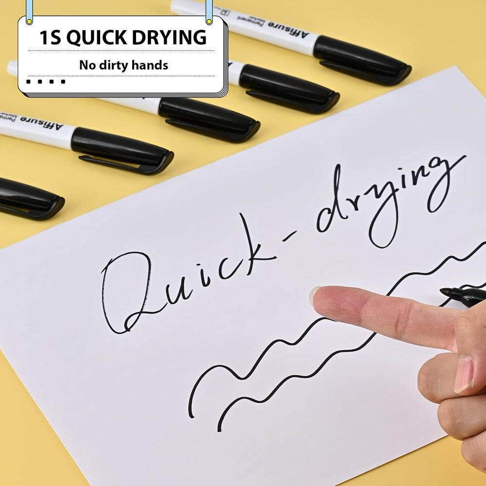 Permanent markers, 100 packs permanent markers bulk, quick dryingin one second,