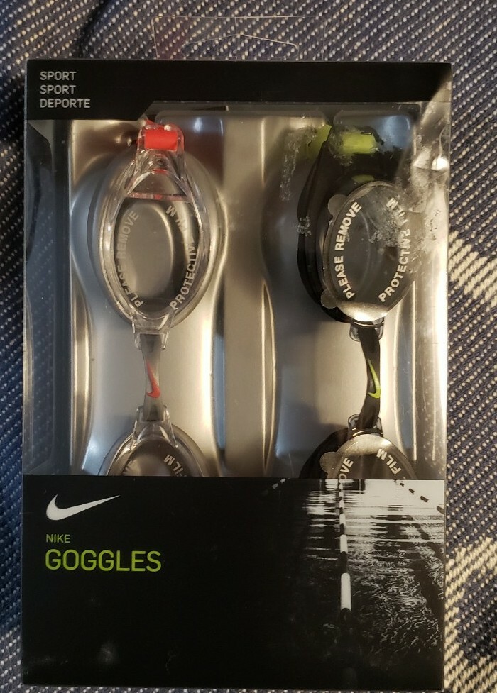 NIKE GOGGLES Silver & Black 2 Pack NEW IN BOX