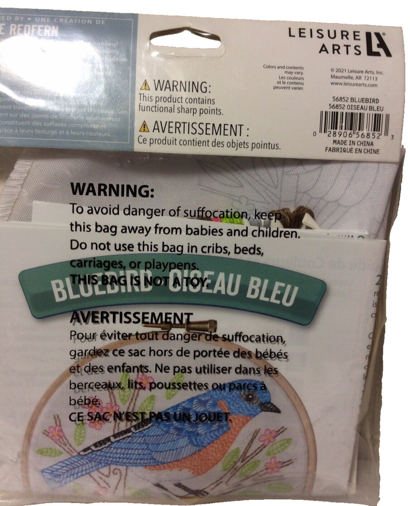 Leisure Arts Embroidery Kit “ Bluebird”