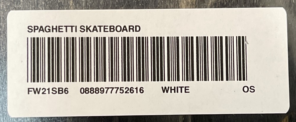 Supreme Skateboard Deck Spaghetti White / NEW /FW21SB6