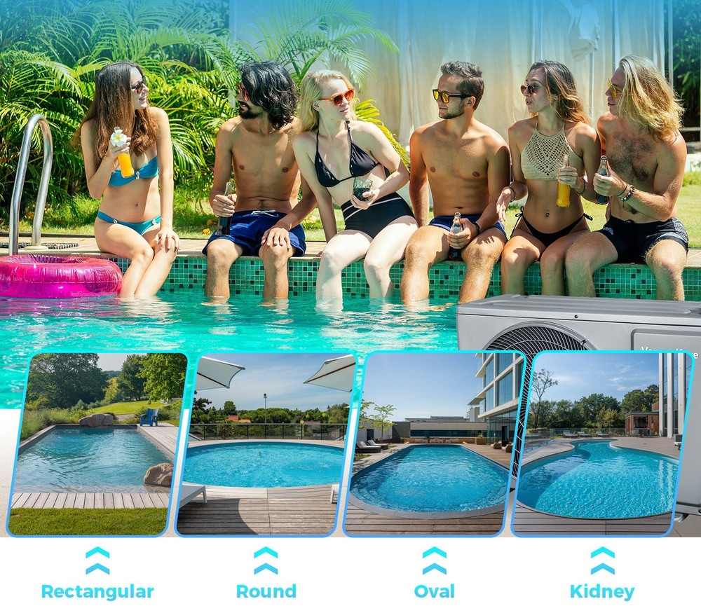 240V Pool Heater Heat Pump Inground Pool Water Heater Above Ground 35100BTU