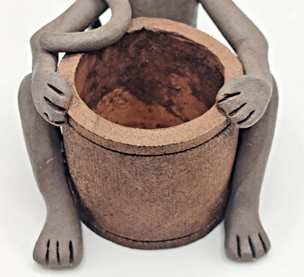 Adorable Handmade Clay Mouse Planter / Toothpick Holder
