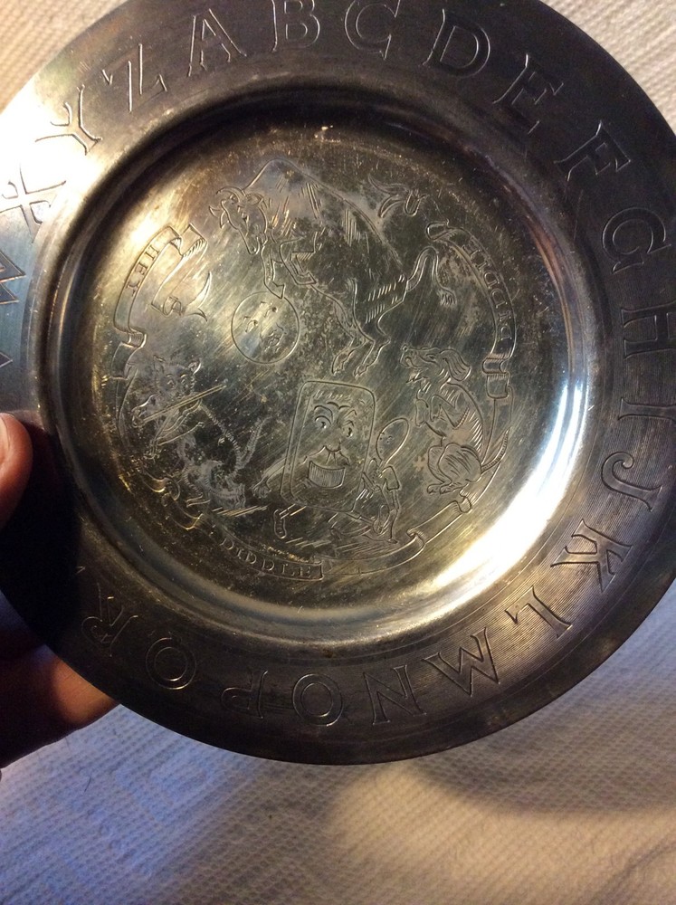 OLD SILVERPLATE WM ROGERS ABC HEY DIDDLE DIDDLE CHILDS PLATE