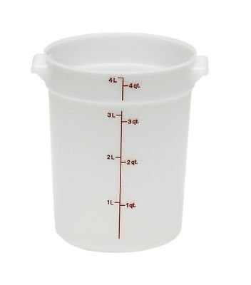 Cambro Plastic Storage Round Food Container White, 4 qt. | 1/Pack
