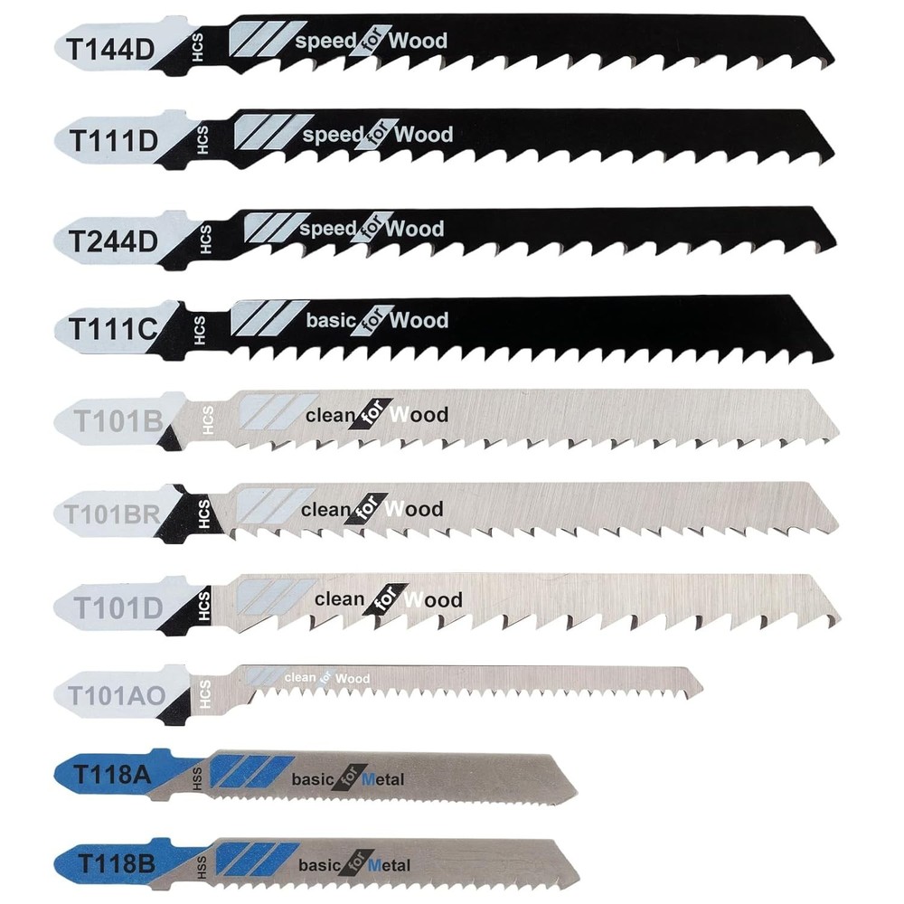 Durable 10-Pack Jigsaw Blades for All-Purpose Cutting - Effortless Installation