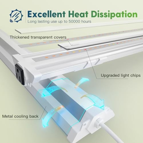 1 Pack 4ft LED Grow Light with 4FT - 1 Pack - Sunlike Full Spectrum with Timer