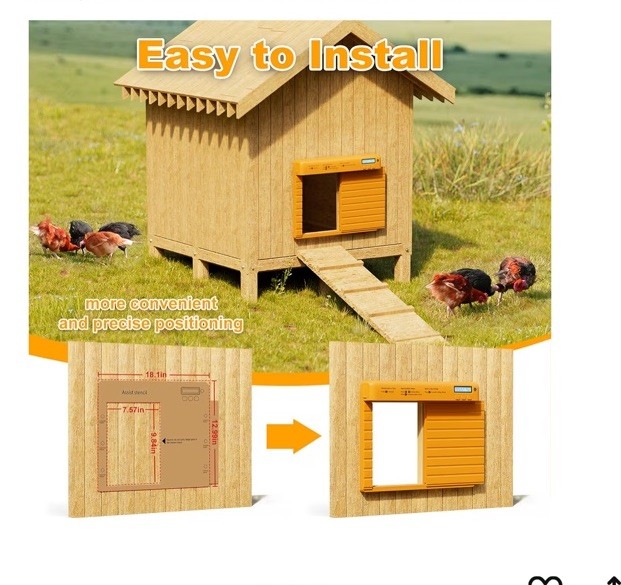 Automatic Chicken Coop Door Battery Power with Timer & Light Sensor, LCD Display