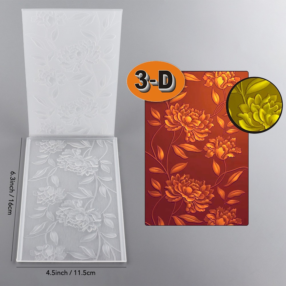 Lotus Pattern 3D Embossing Folder for Adding Texture Paper Crafting Card Making
