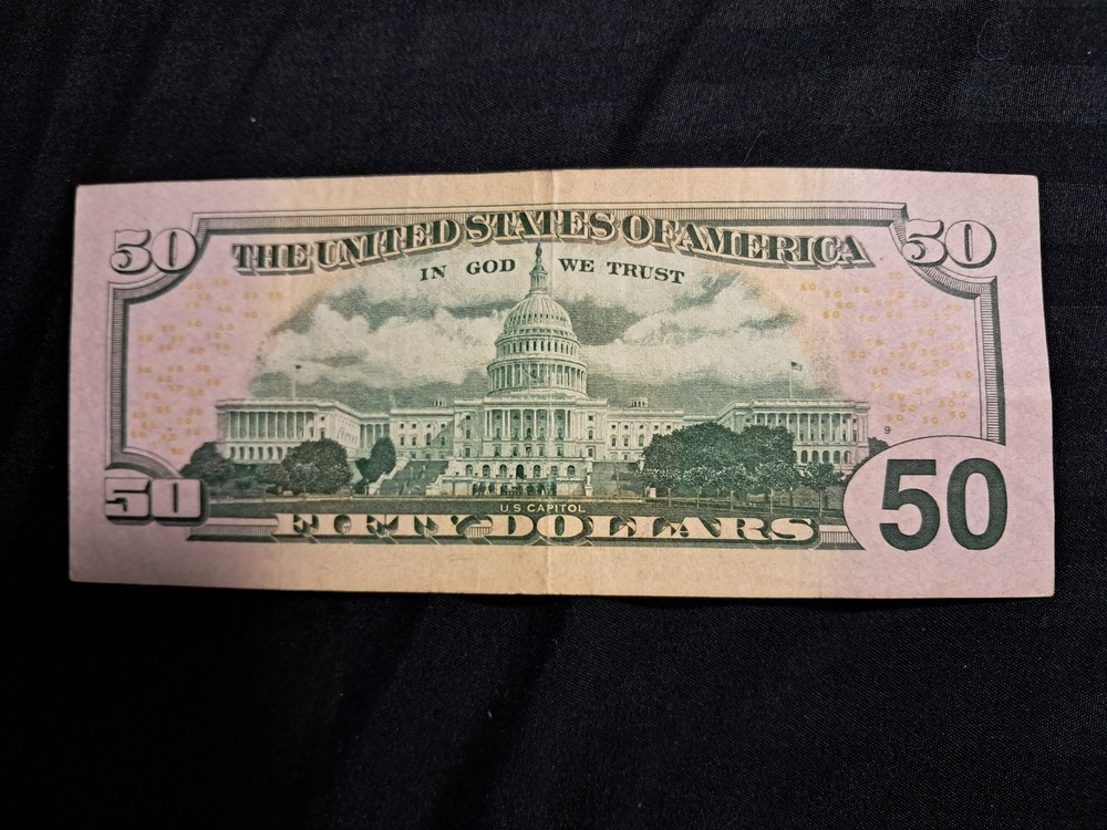$50 Error Note Misaligned Print EI06839005A Banknote Uncertified Ungraded