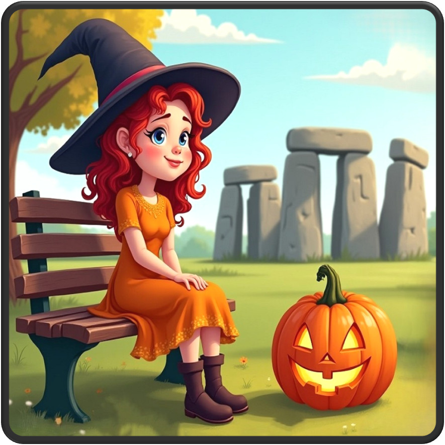 30 Custom Halloween Stonehenge Witch Personalized Address Labels