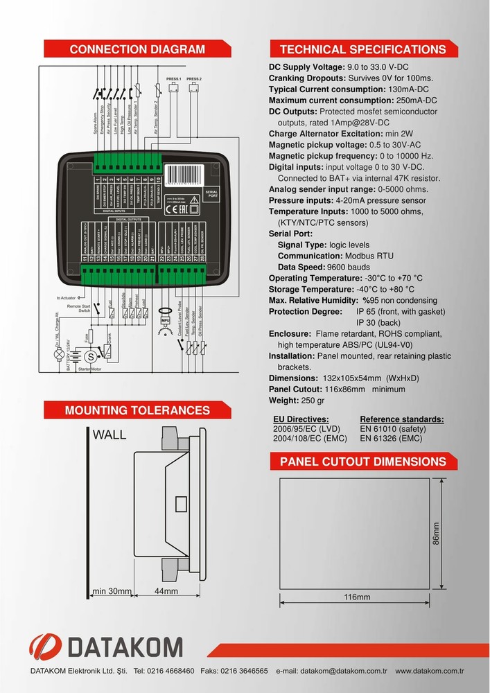 DATAKOM DK-30 Diesel Compressor Controller