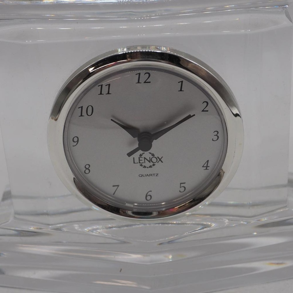 Desk Clock Lenox Glass Executive Solid Heavy Office Decor