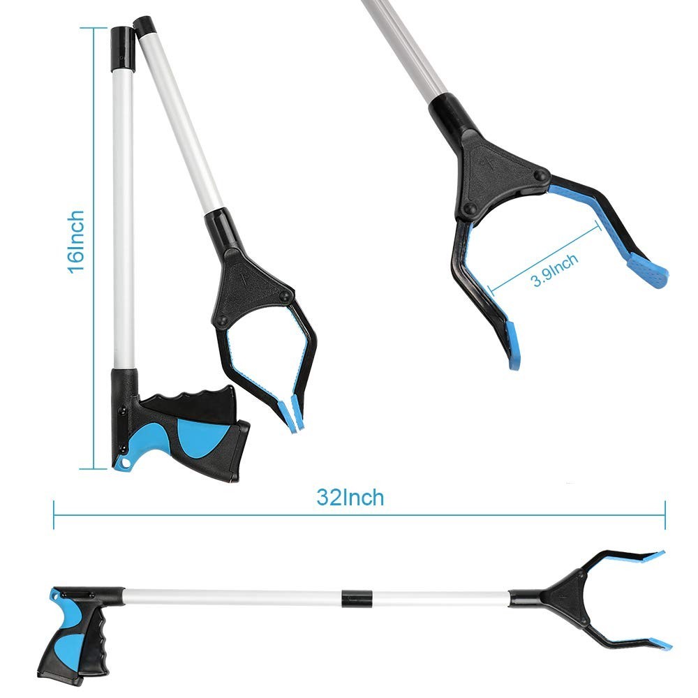 Blue1 32-Inch Rubberized Grabber Tool - Lightweight, Foldable & Ergonomic Design