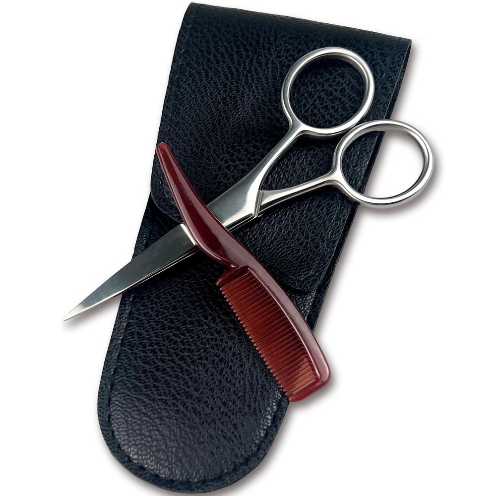 Mustache Grooming Set  Precision Mustache Scissors and Comb Kit for Men  Idea...
