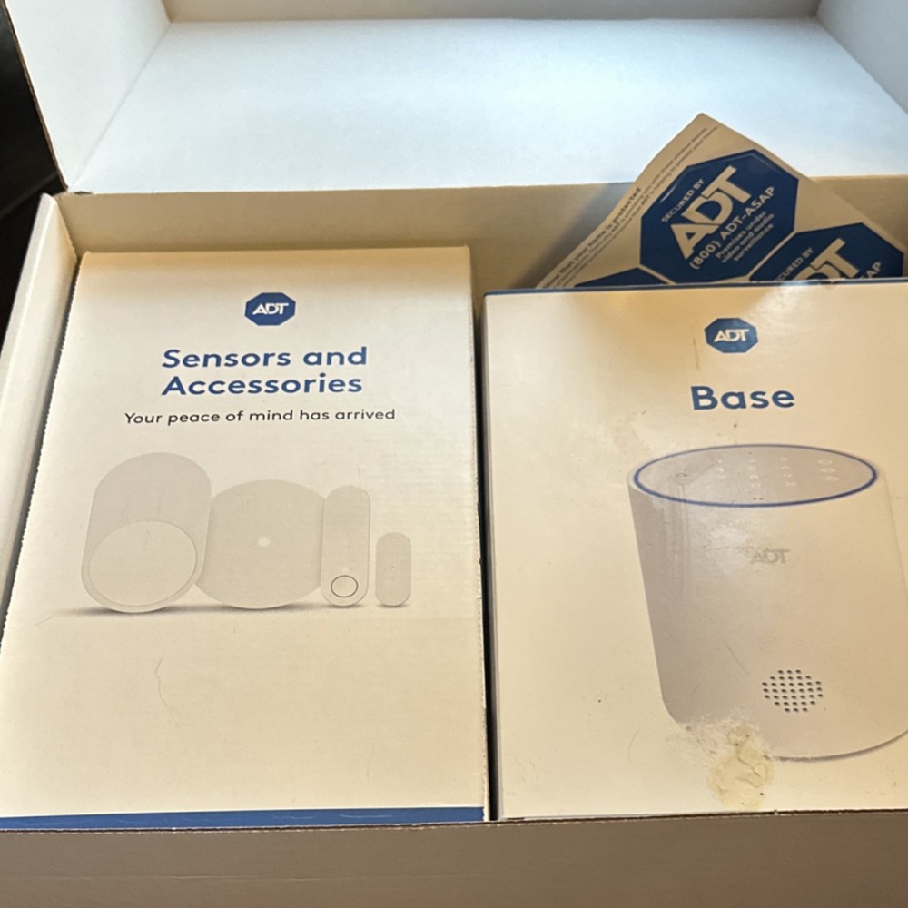 ADT Home Alarm System Box White Smart Security Kit