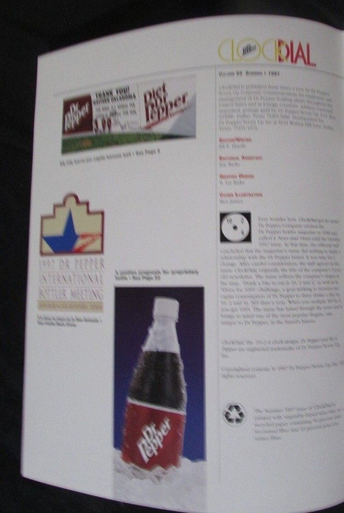 DR PEPPER CLOCK DIAL SUMMER 1997 MAGAZINE