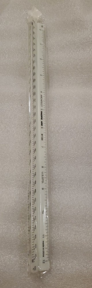 Pacific Arc 91120.12"  ARCHITECT Triangular Scale.Open divided: 3/32, 3/16, 1/8,