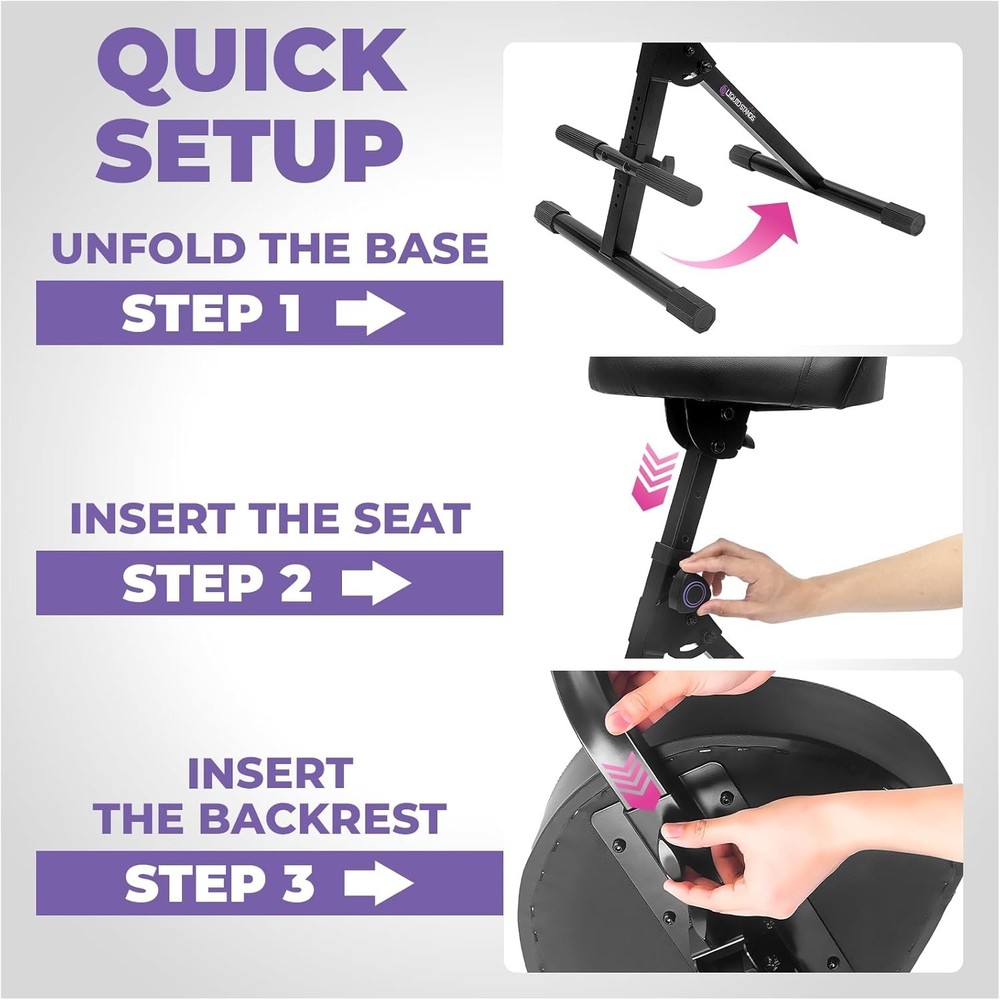 Guitar Stool Adjustable Stool - Standard Musician Drum Throne with Backrest -...