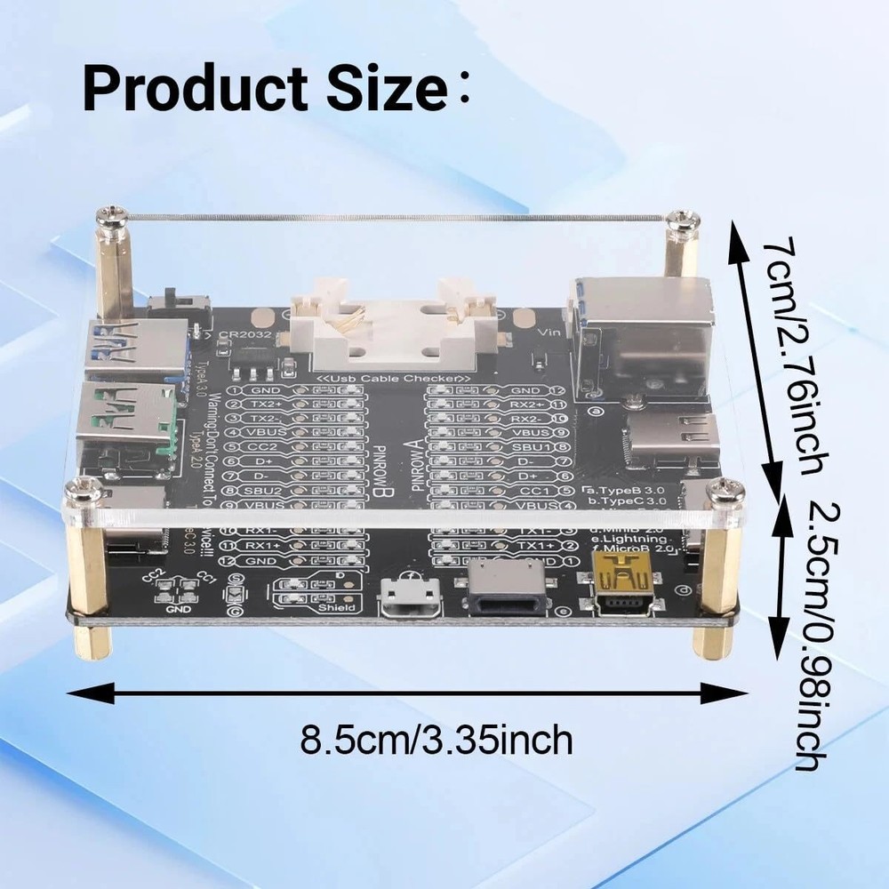 6 in 1 USB Cable Tester Board Charging & Data Cable OTG Checker for Type C Micro