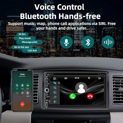 Double Din Car Stereo with CD/DVD Player, 7-Inch Touch Screen, Bluetooth 5.2,