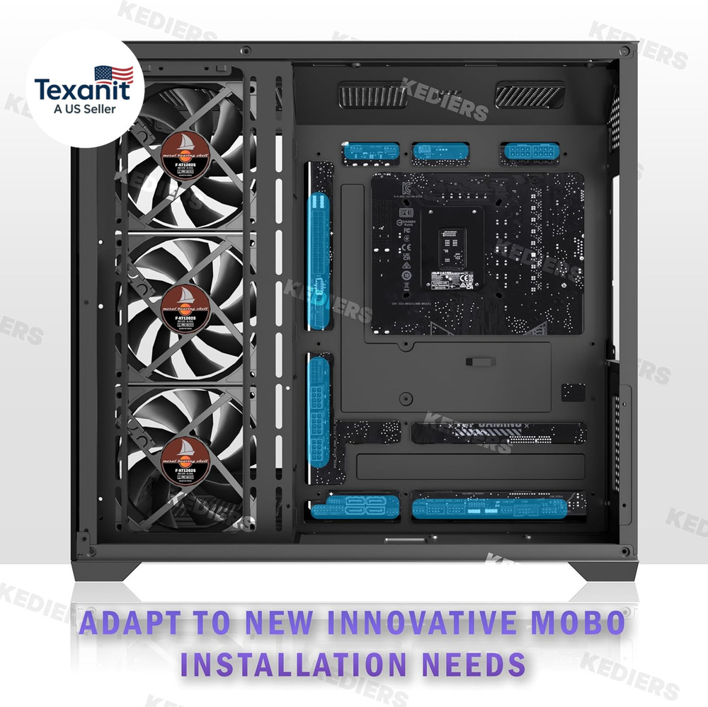PC CASE ATX 4 Fans Pre-Installed, Type-C Mid Tower Computer Case with Full-View