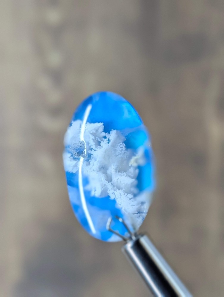 Blue Plume Aurora Doublet Cabochon