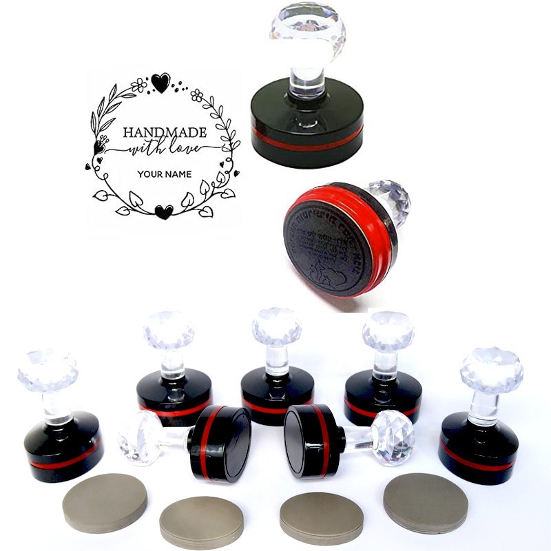 Professional 5-Pack Round/Oval Flash Stamp Set, Self Inking & Customizable