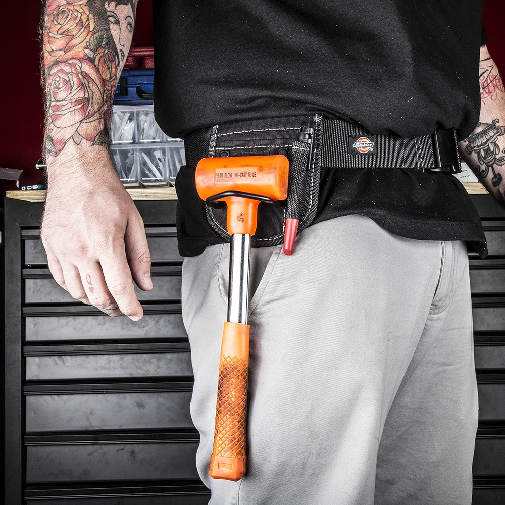 2-Compartment Hammer Holder for Tool and Work Belts, Durable Canvas, Includes To