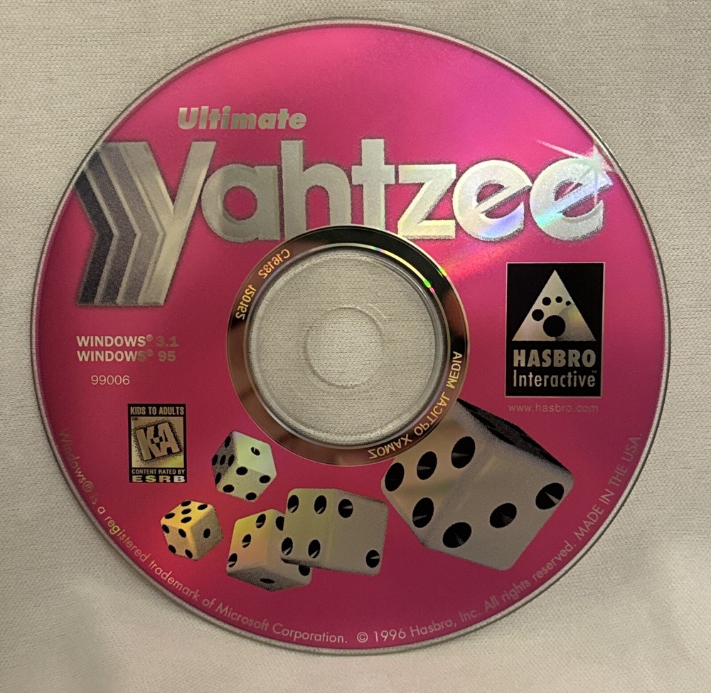 Hasbo Ultimate Yahtzee Interactive CD-ROM Game for Windows 3.1/95 # 99006