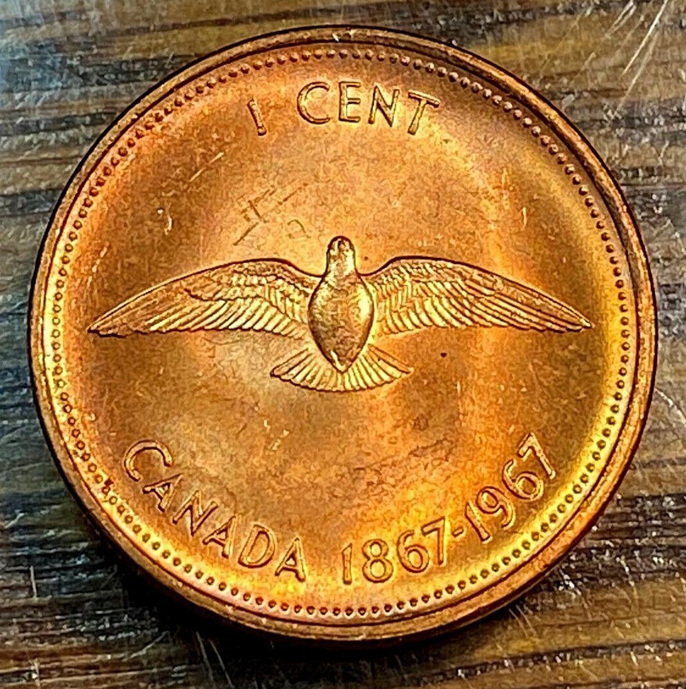 1967 Canada Cent Gem+ BU Red Blazer CHN