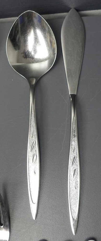 FLATWARE 53pc ROGERS stainless ROYAL HARVEST service for 11 + EXTRAS +SERVING