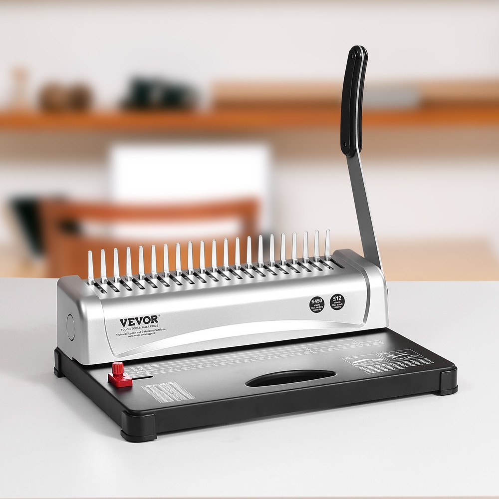 VEVOR Binding Machine Comb Binding Machine 21 Holes 100 PCS Binding Spines