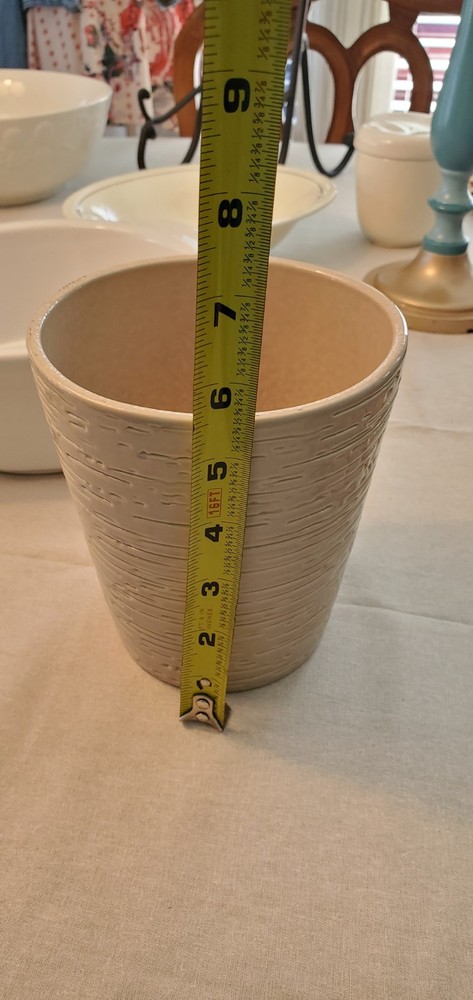 Light Tan Textured Ceramic Planter Pot
