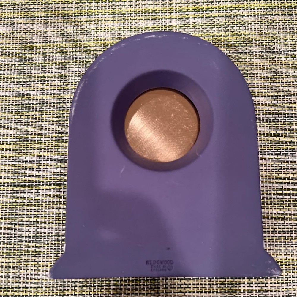 Wedgwood Jasper Table Deck Clock Polish Dark Blue Quartz Analog Interior Used