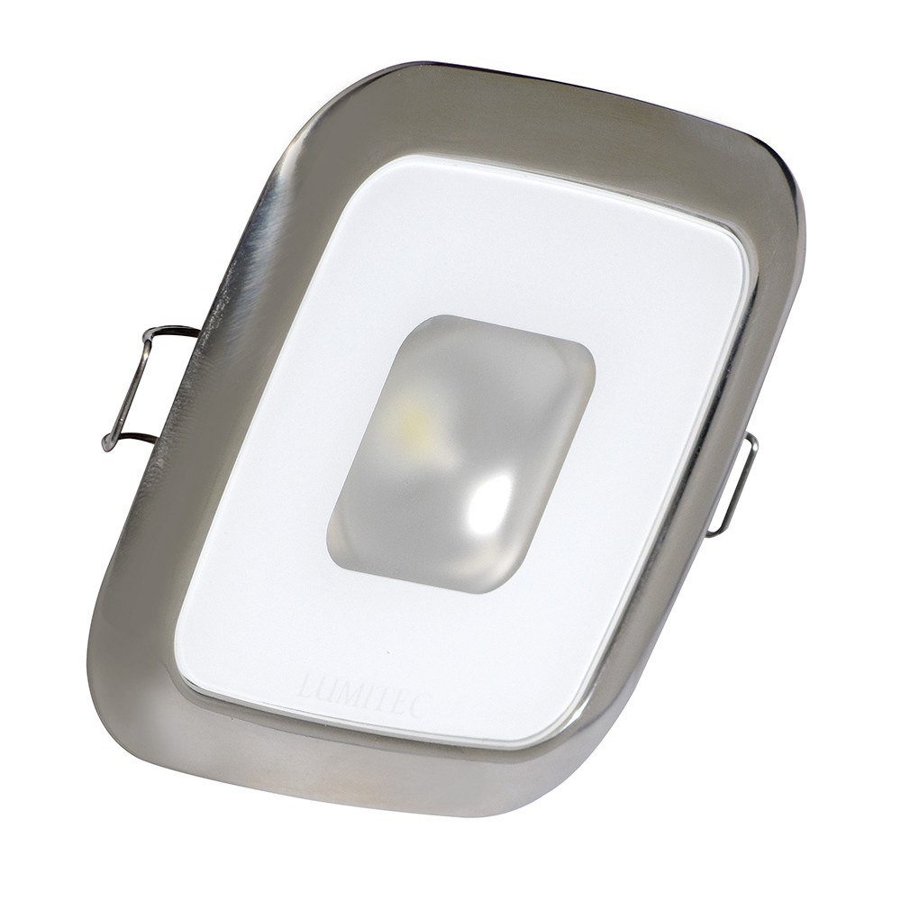 Lumitec Square Mirage Down Light, Spectrum RGBW Dimming, Polished Bezel