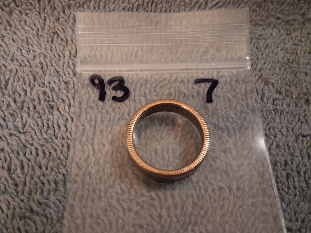 1993 Washington Quarters, coin ring, size 7