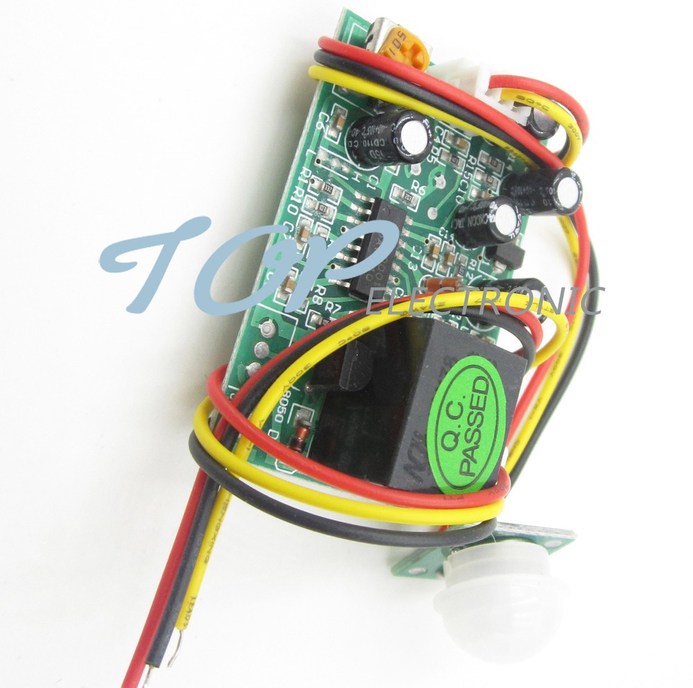 12V PIR IR Pyroelectric Infrared Module Adjustable Relay Output Sensor TOP