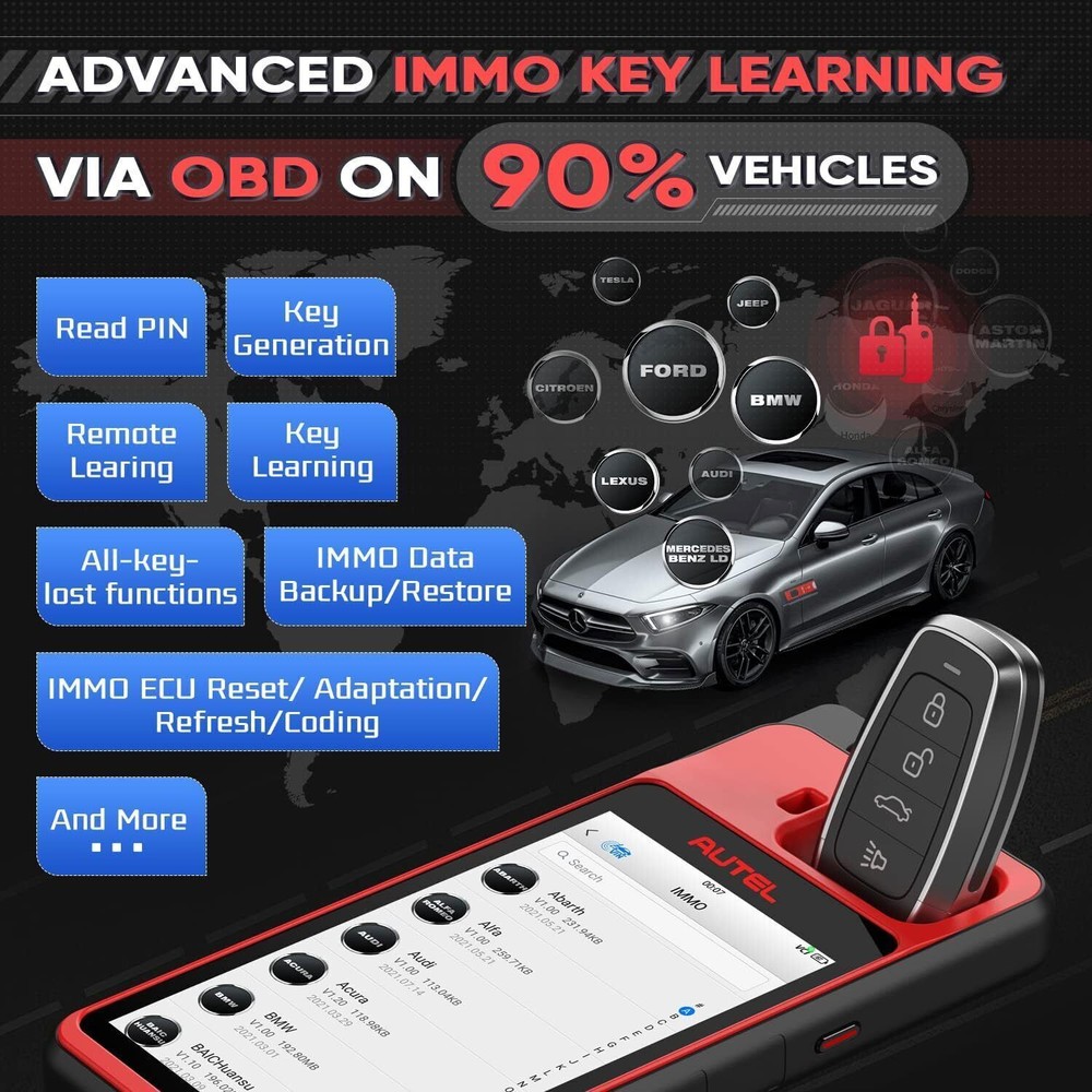 Autel KM100 Universal Key Generator Tool IMMO Learning Chip Cloning Auto VIN NEW