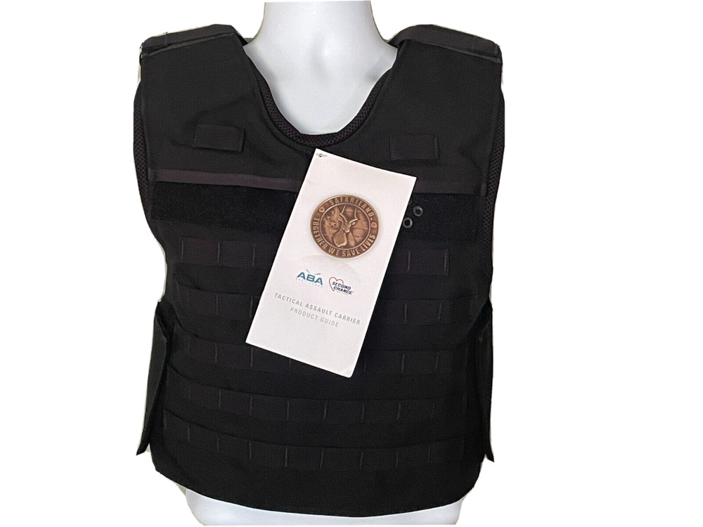 SECOND CHANCE Male Standard Tactical Armor Carrier Side Open Medium Black Molle
