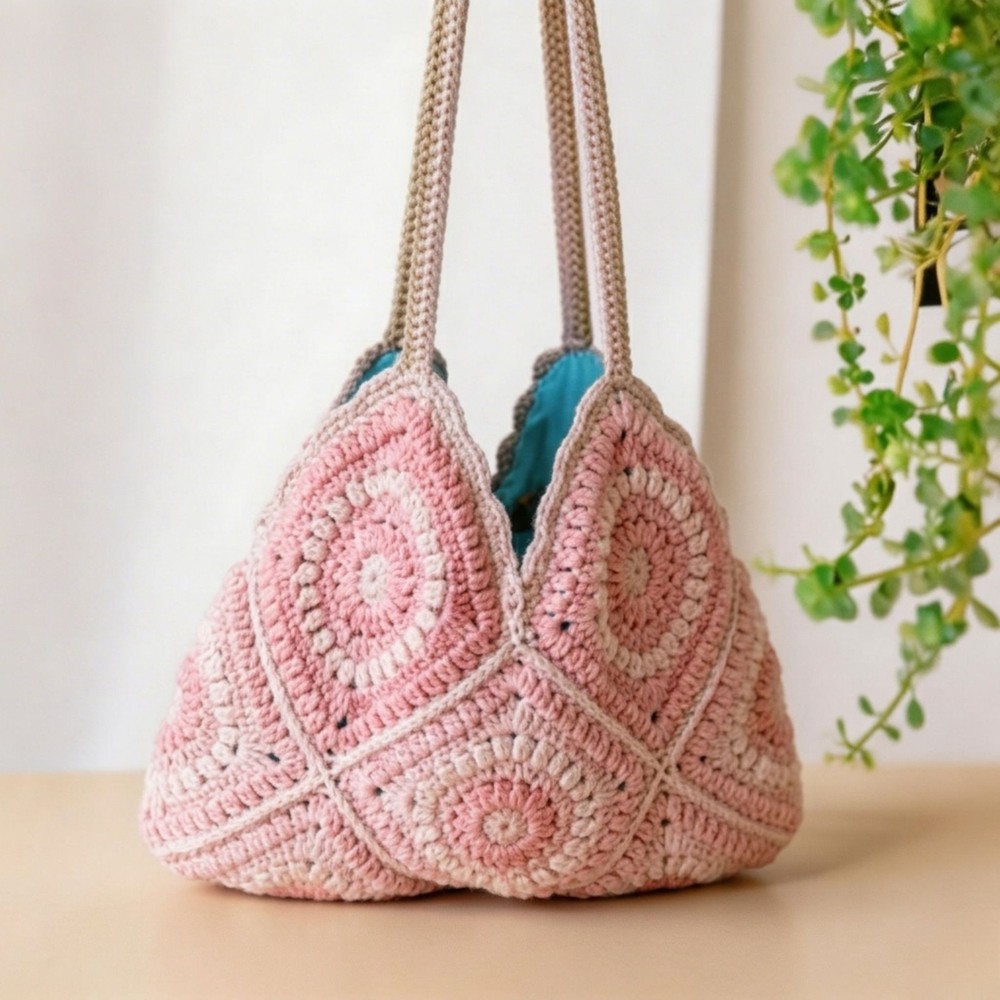 Granny Square Bag Crochet Pattern – Tote Bag – PDF + Video Tutorial