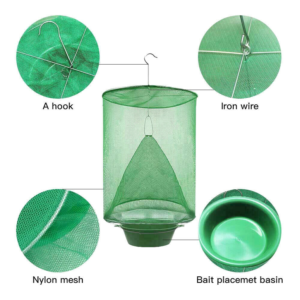 Fly Trap Reusable Fly Catcher Killer Cage Net Trap Pest Bug Catch fly trap Ranch