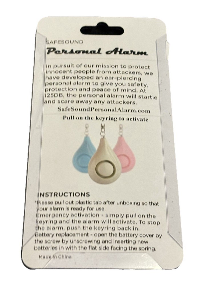 SafeSound Personal Alarm 125dB White Keyring